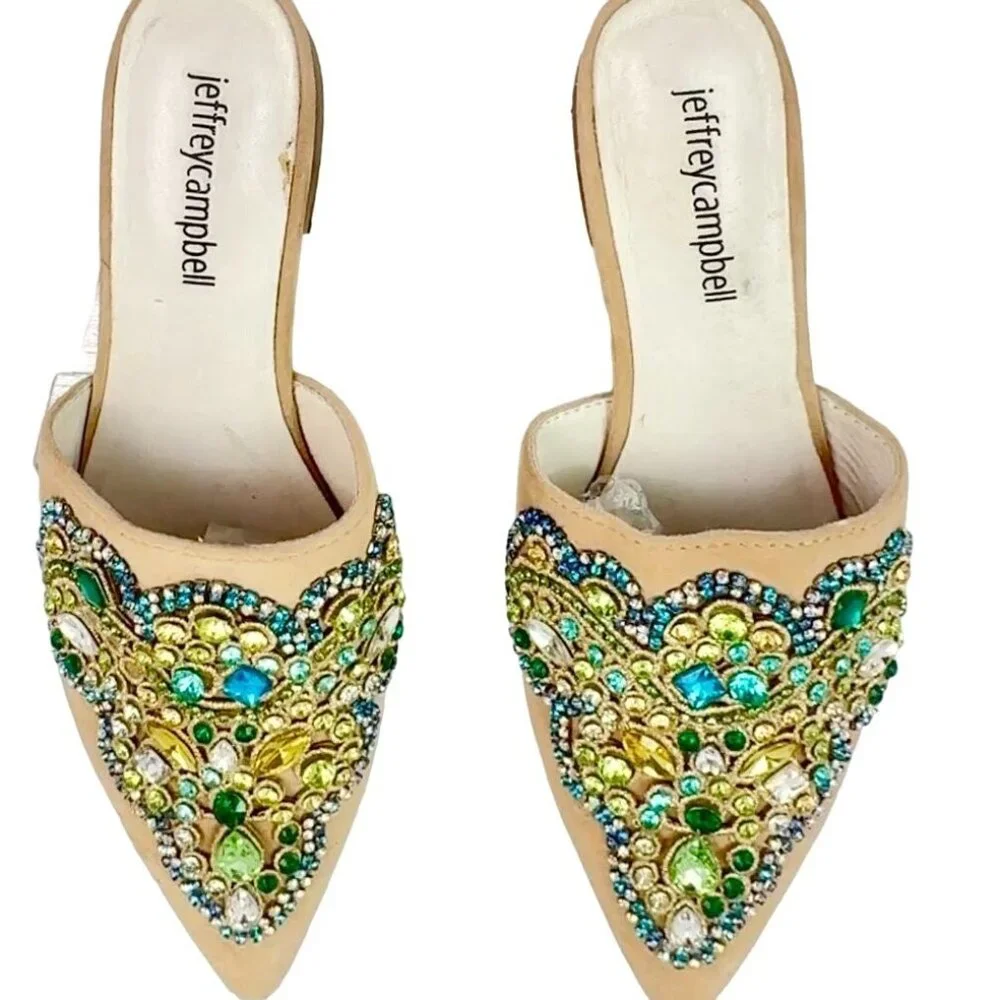 Jeffrey Campbell For Anthropologie Olden Flats Gem Embellished Suede Shoe 5.5M